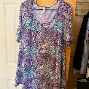 Purple & Turquoise Lularoe Perfect Tee